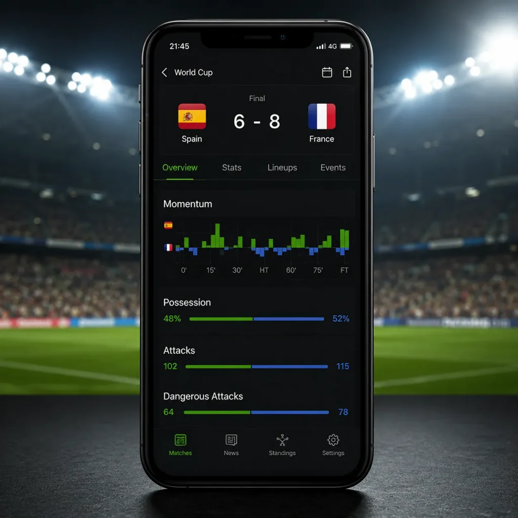 Soccer match live score on phone Soccer match live score on phone
